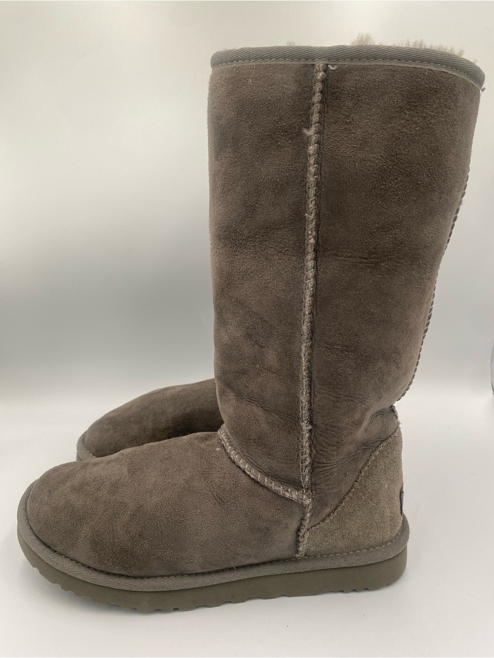Vintage UGG Australia Classic Tall Suede Boots Grey Size 8 (Read Desc) - Picture 8 of 12